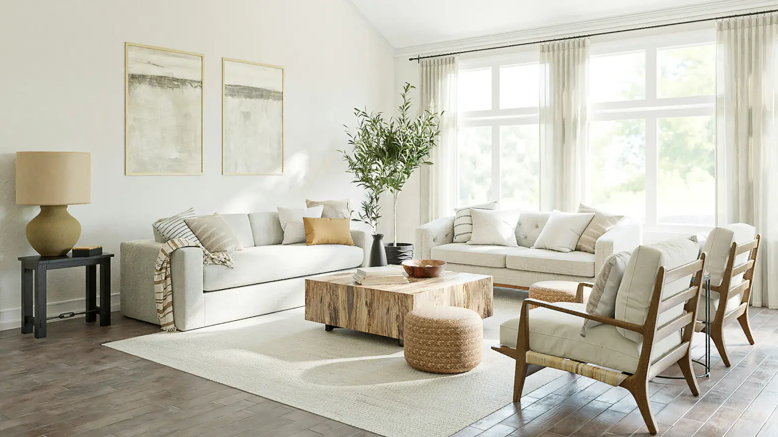 Modern living room with sofa