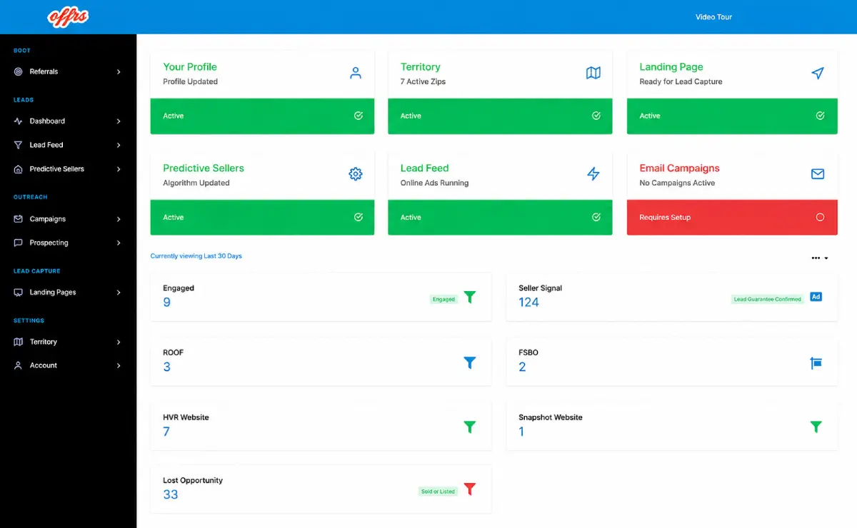 Offrs dashboard screenshot