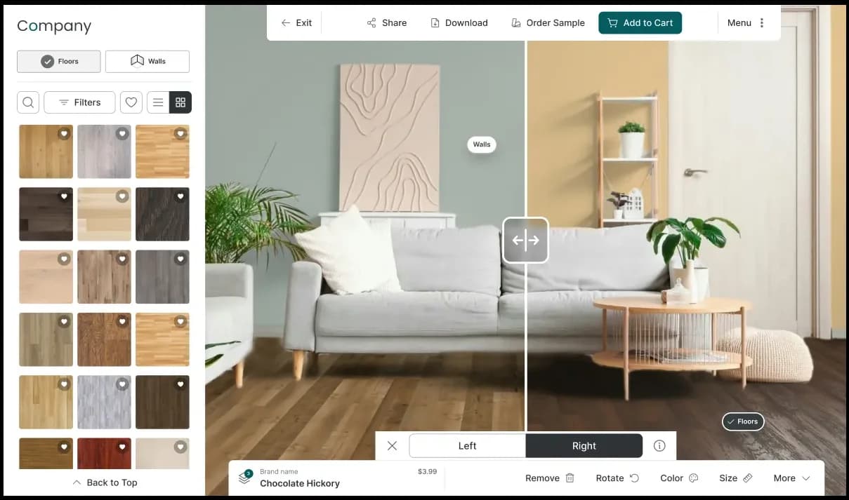 Roomvo dashboard screenshot