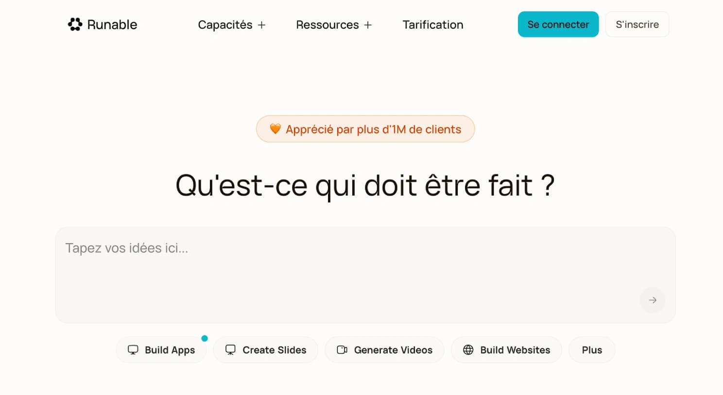 Runable dashboard screenshot