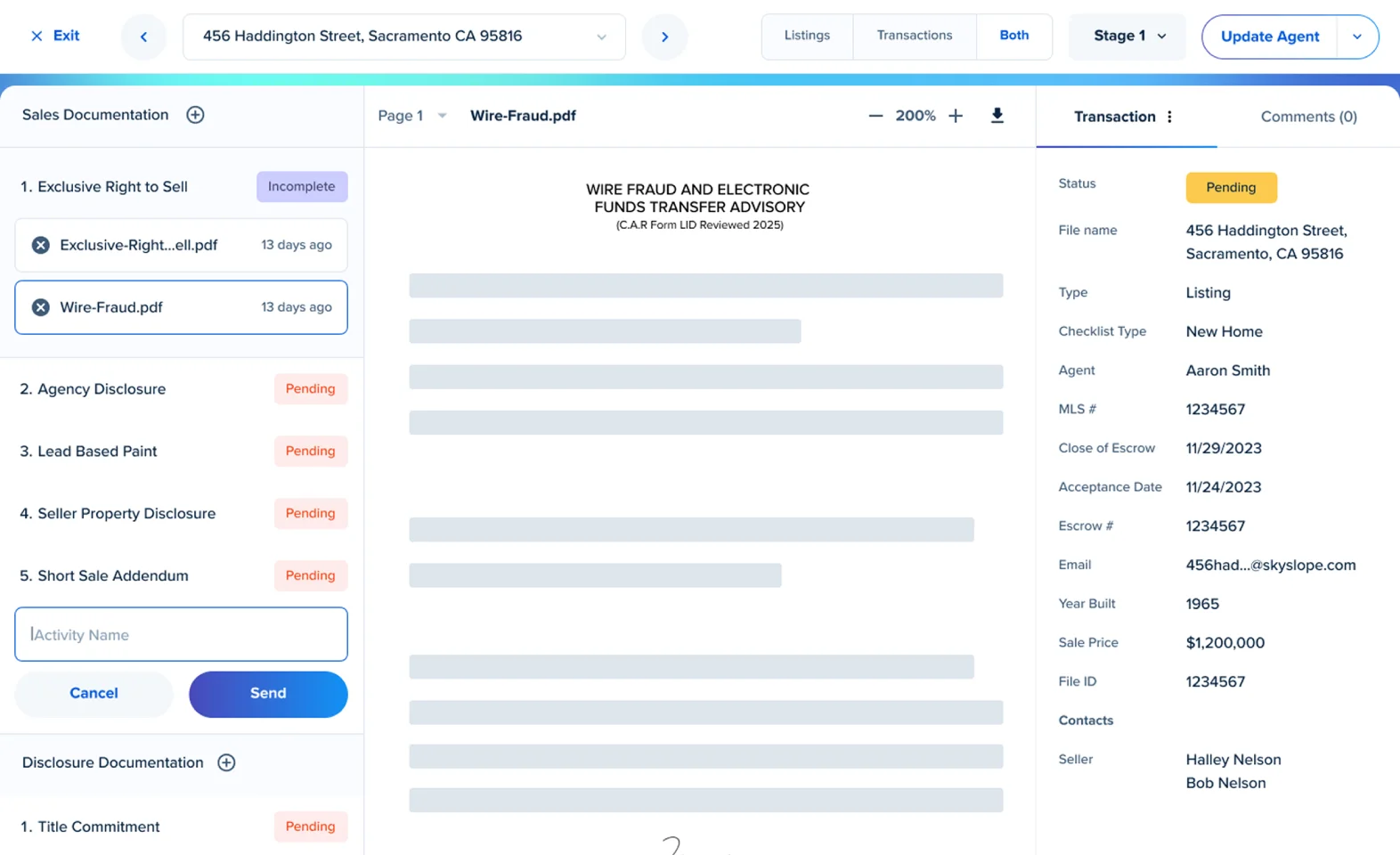 SkySlope dashboard screenshot