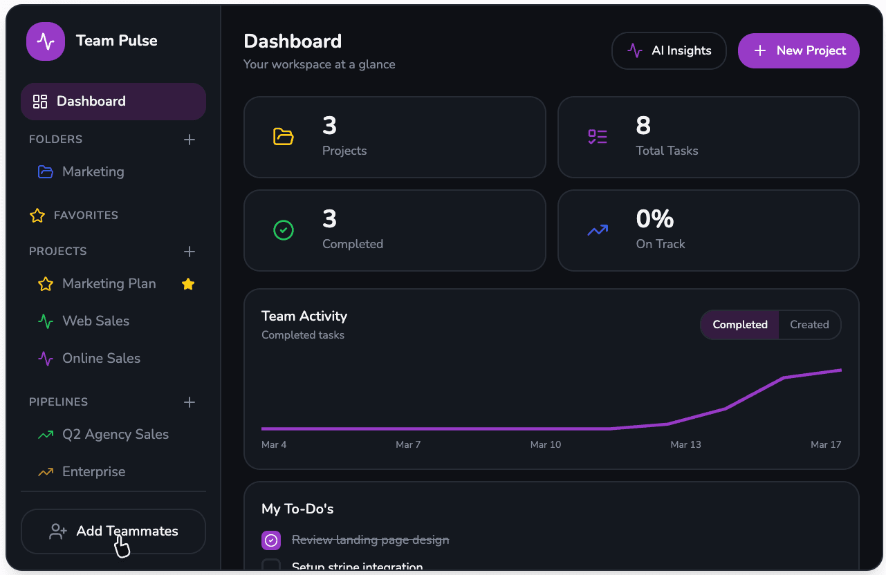 Team Pulse dashboard screenshot