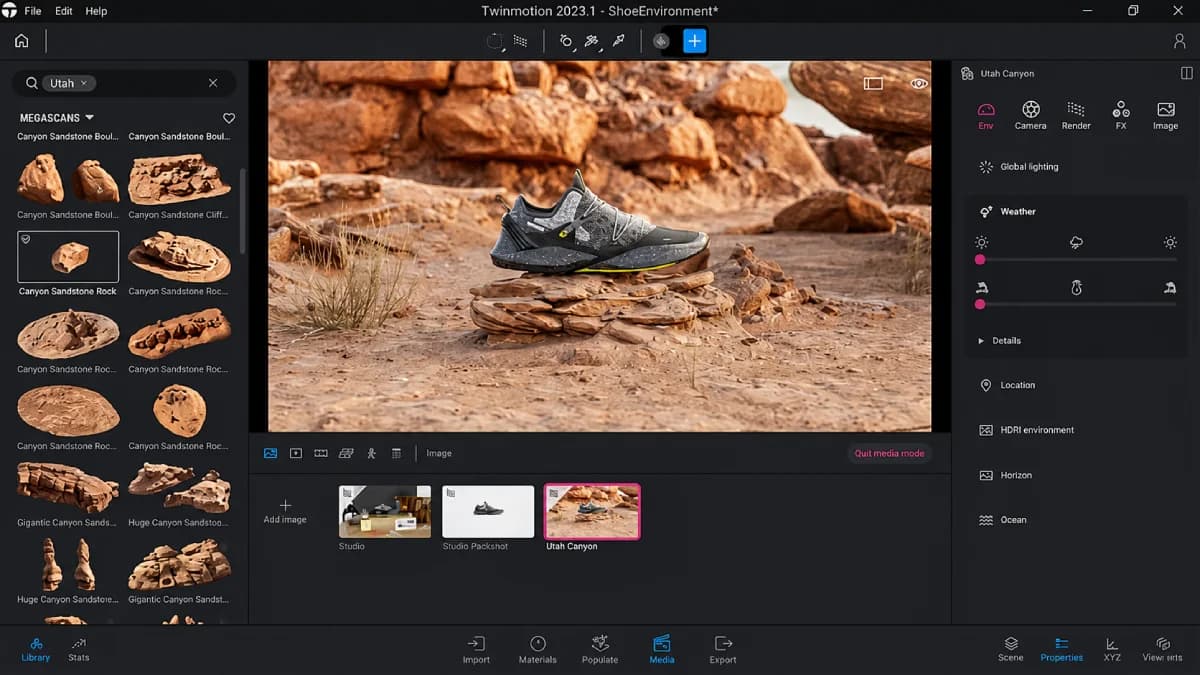 Twinmotion dashboard screenshot