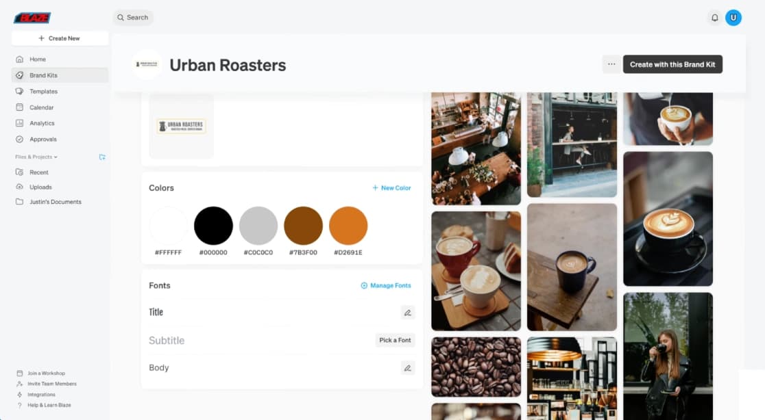 Blaze dashboard screenshot