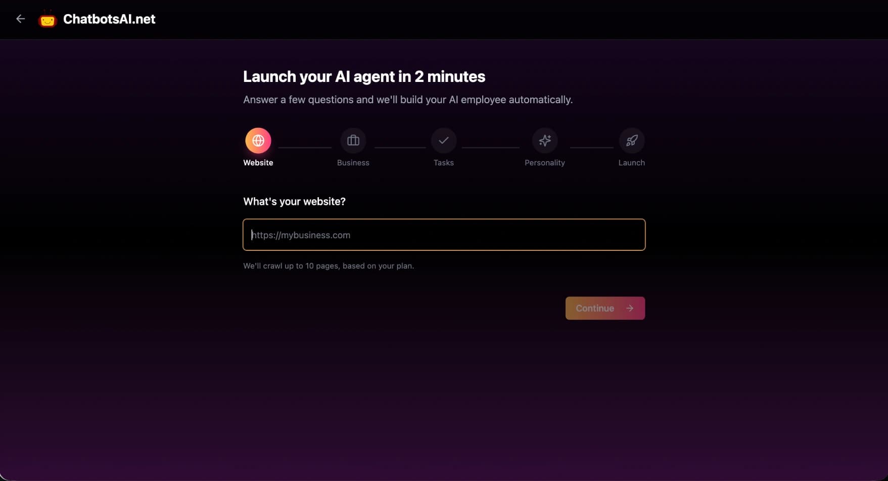 ChatbotsAI dashboard screenshot