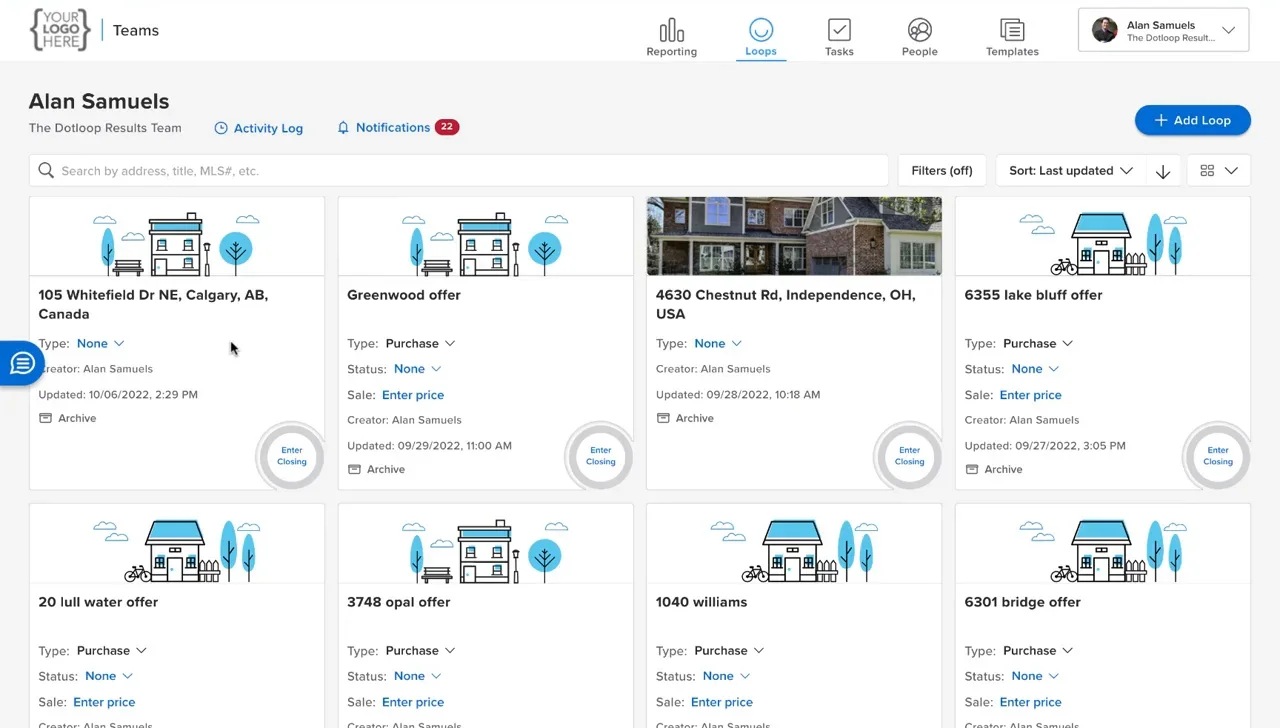 Dotloop dashboard screenshot