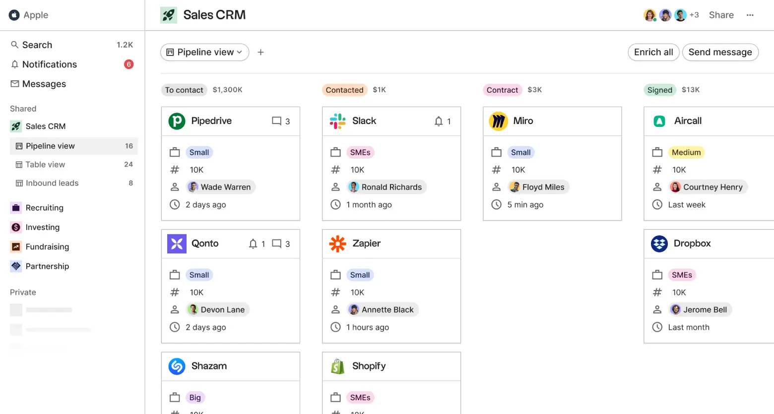 folk dashboard screenshot