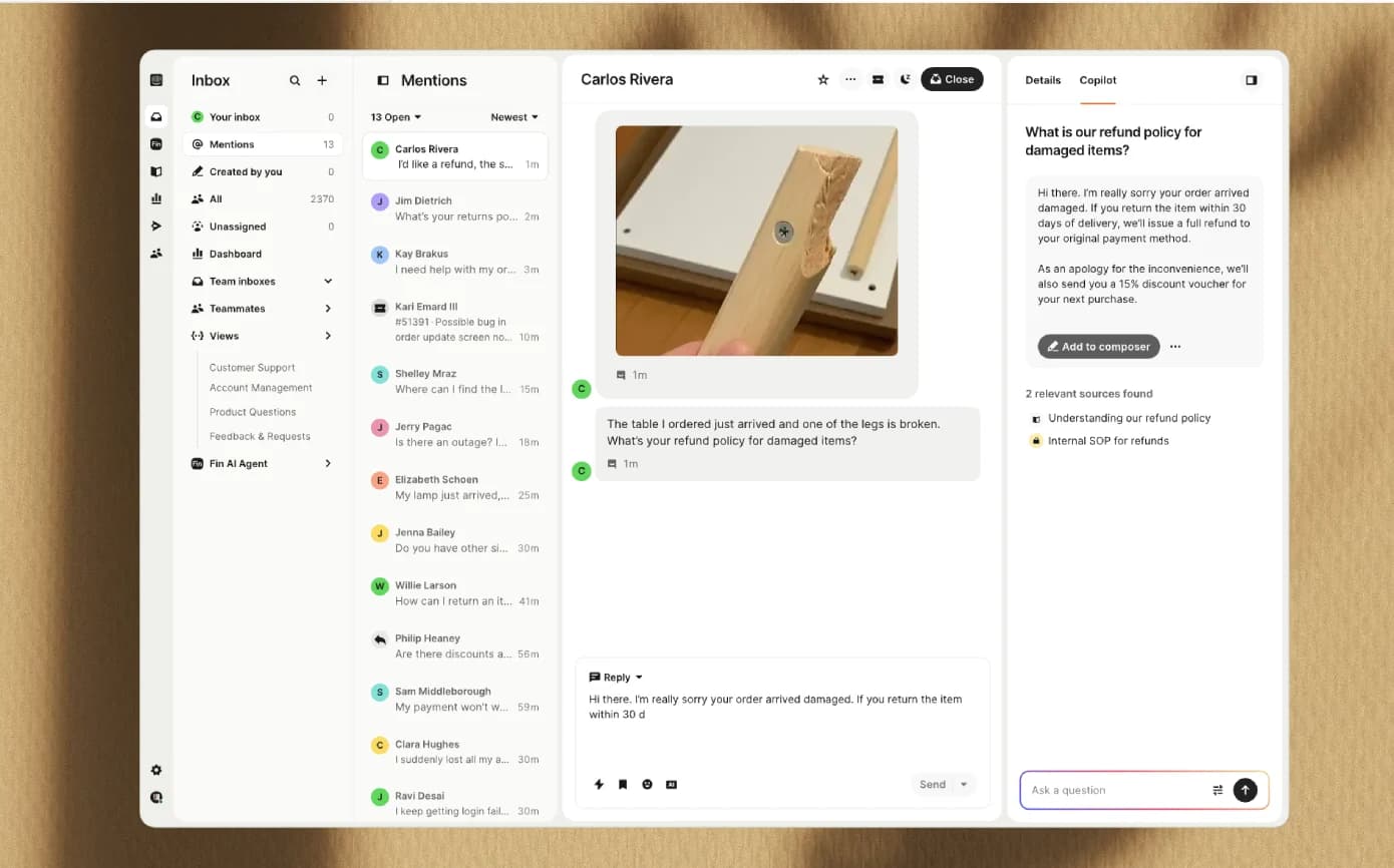 Intercom dashboard screenshot