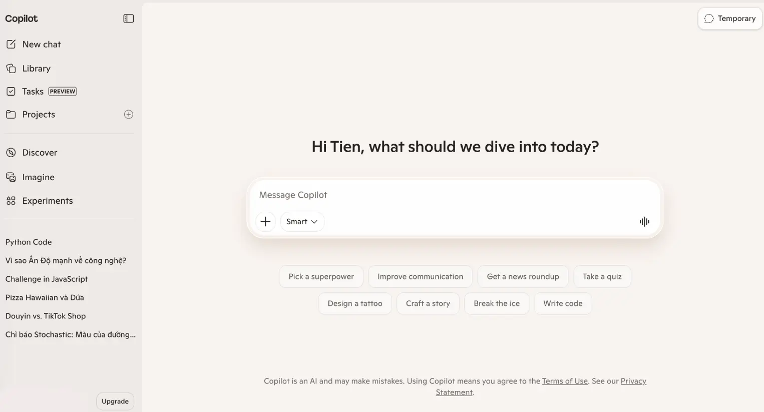 Microsoft Copilot dashboard screenshot