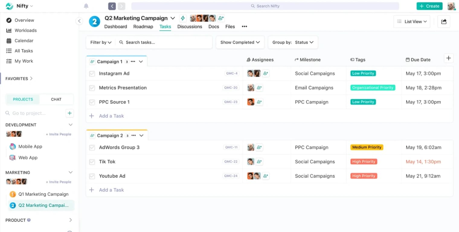 Nifty dashboard screenshot