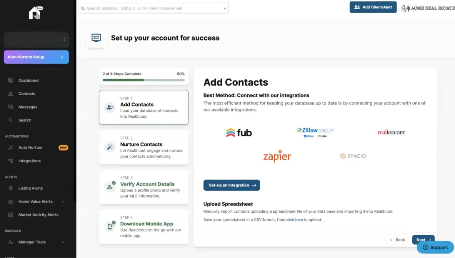 RealScout dashboard screenshot