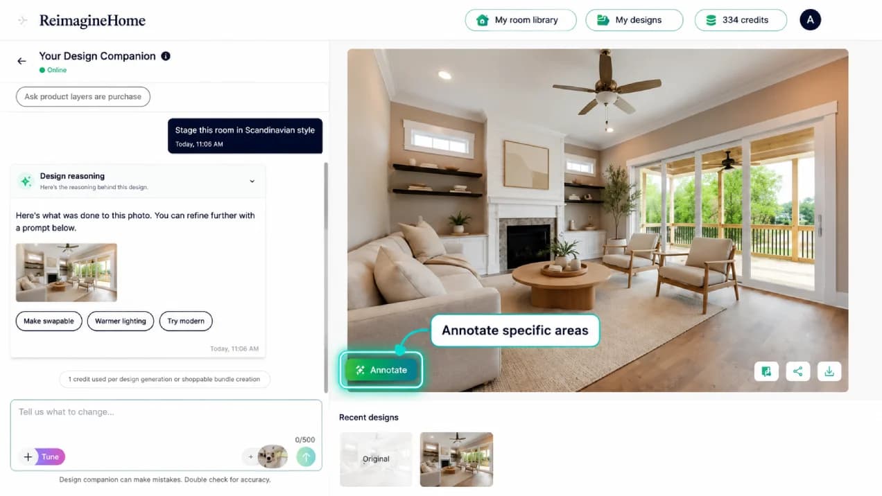 REimagineHome dashboard screenshot