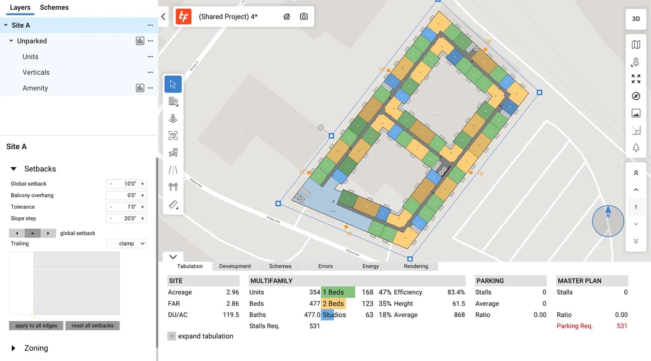 TestFit dashboard screenshot