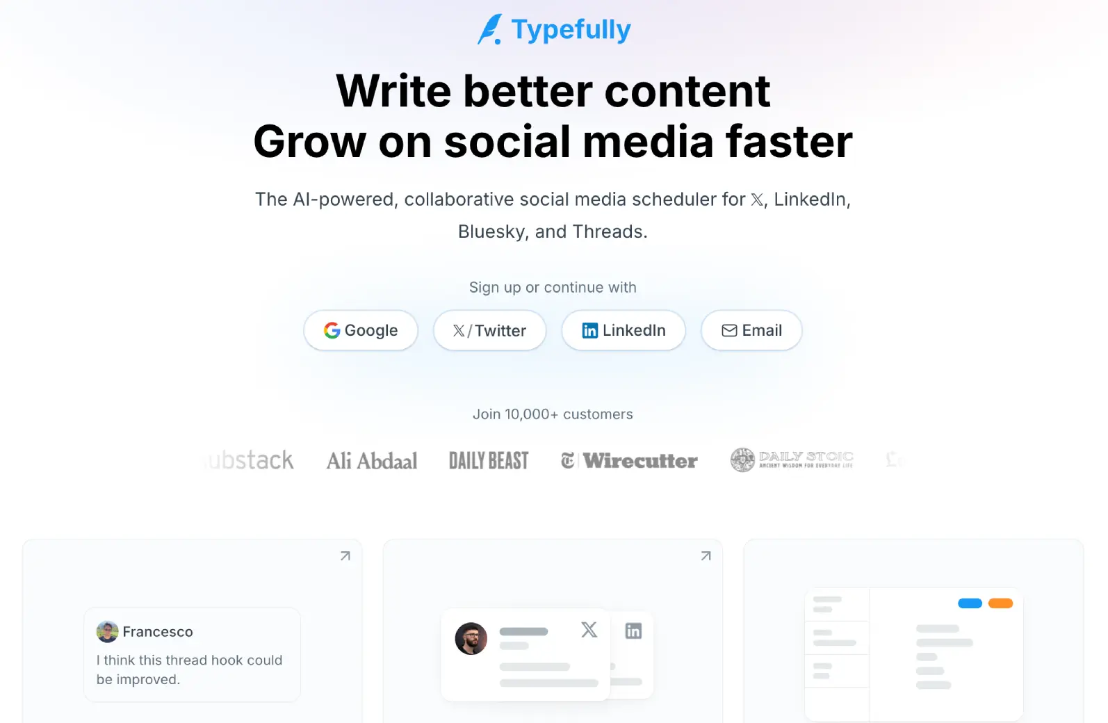 Typefully dashboard screenshot