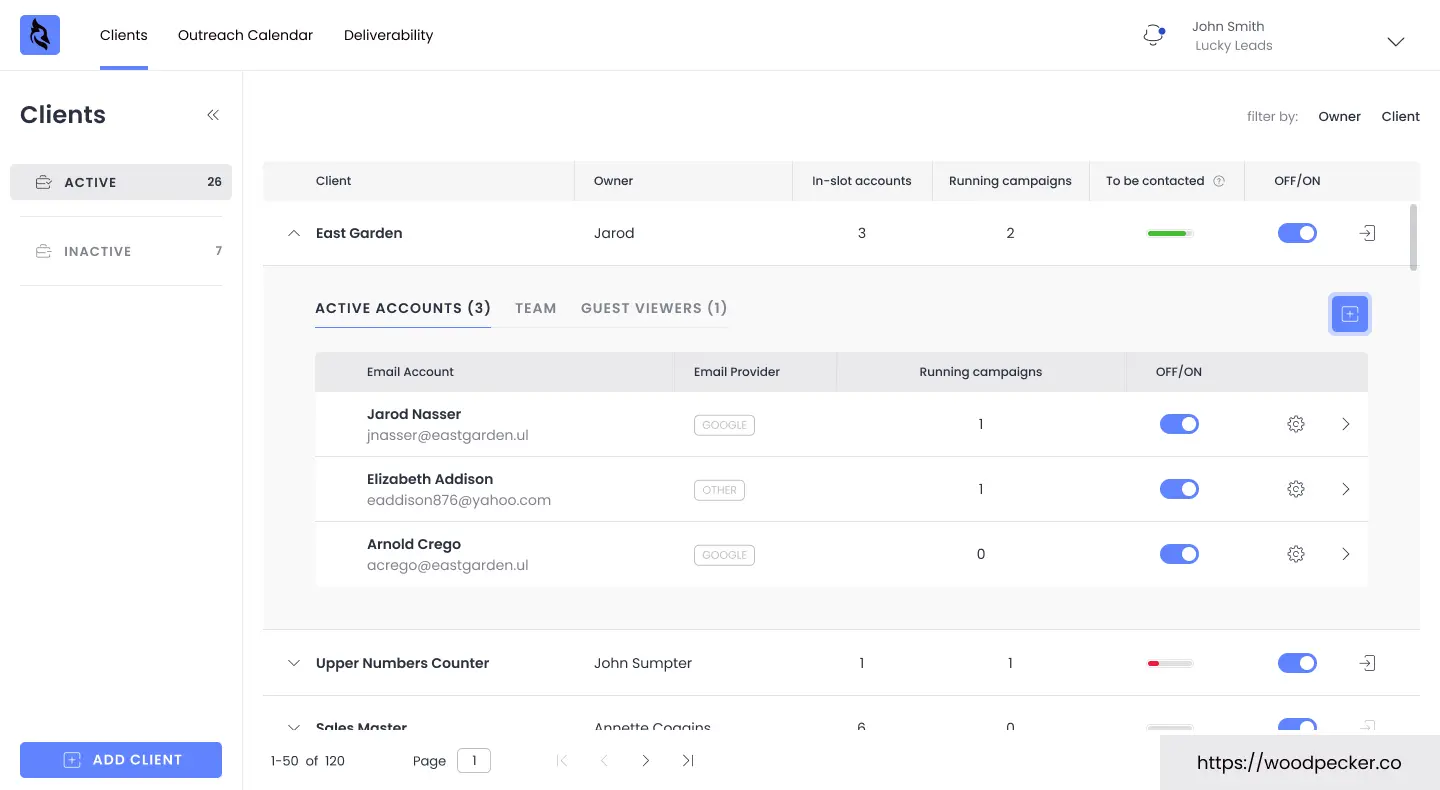 Woodpecker dashboard screenshot